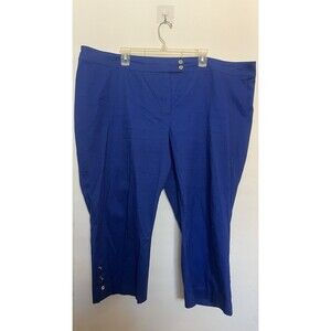 Midnight Velvet Women's Modern Blue Button Accent Cotton Plus Size 24